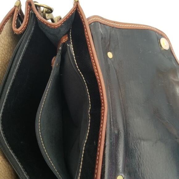 Brahmin Black Brown Leather Crocodile Embossed Top Handle Satchel Bag - Vintage - Picture 11 of 16